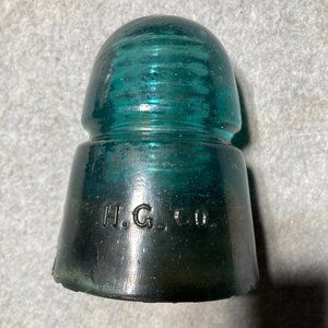 Vintage Hemingray H.G. Co Beehive Glass Insulator Made in USA Green 1912